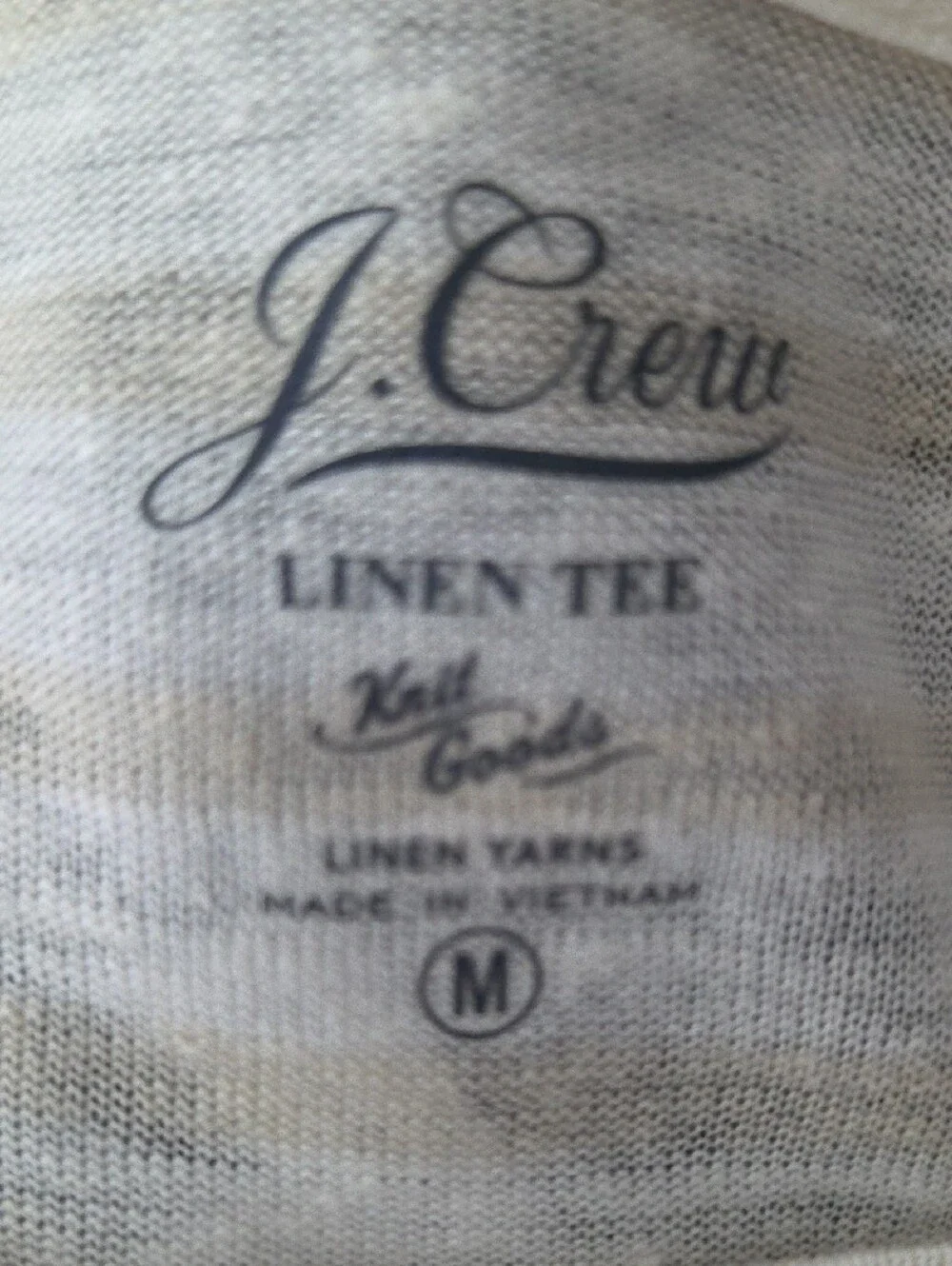 J. Crew Linen Tee Beige & Ivory Stripped Long Sleeve Women's Size Medium